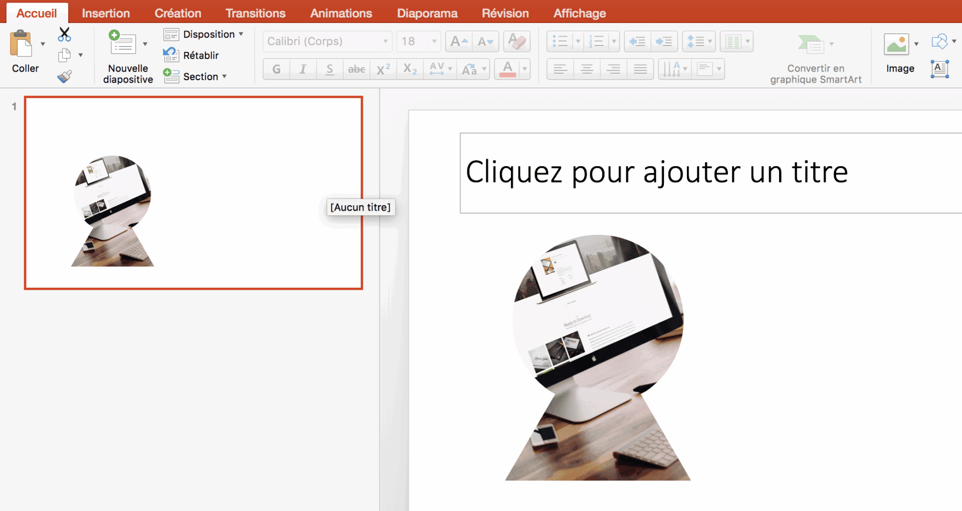 Insertion image forme powerpoint